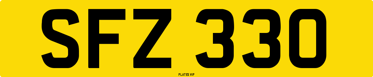 SFZ 330 Number Plate