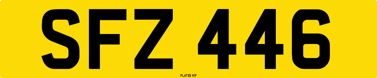 SFZ 446 Number Plate