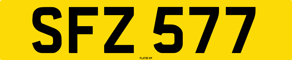 SFZ 577 Number Plate