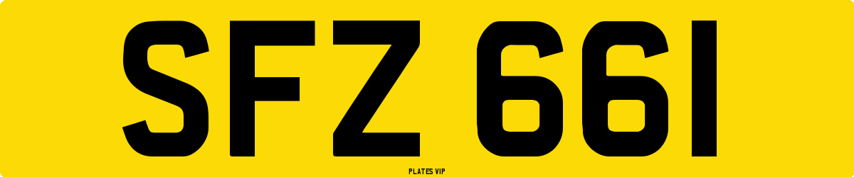 SFZ 661 Number Plate