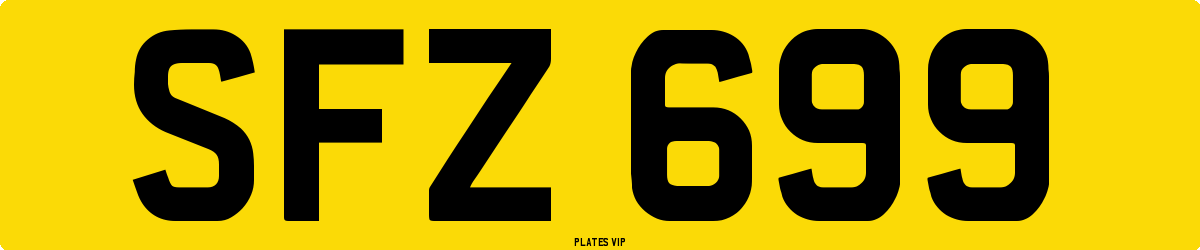 SFZ 699 Number Plate