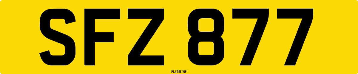 SFZ 877 Number Plate