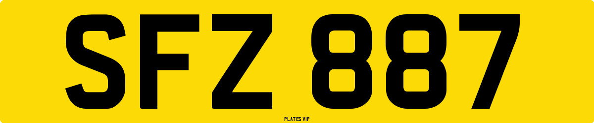 SFZ 887 Number Plate