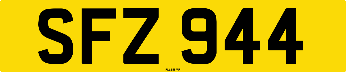 SFZ 944 Number Plate
