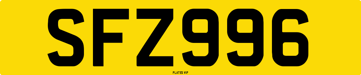 SFZ996 Number Plate