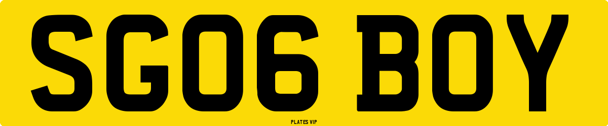SG06 BOY Number Plate