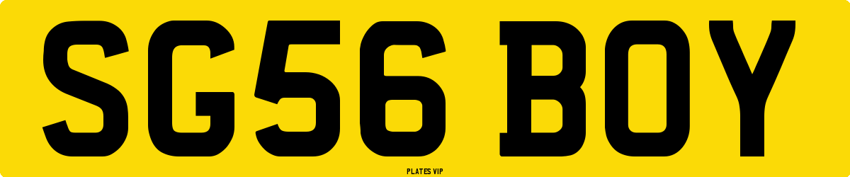 SG56 BOY Number Plate