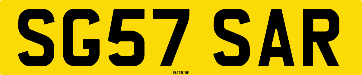 SG57 SAR Number Plate
