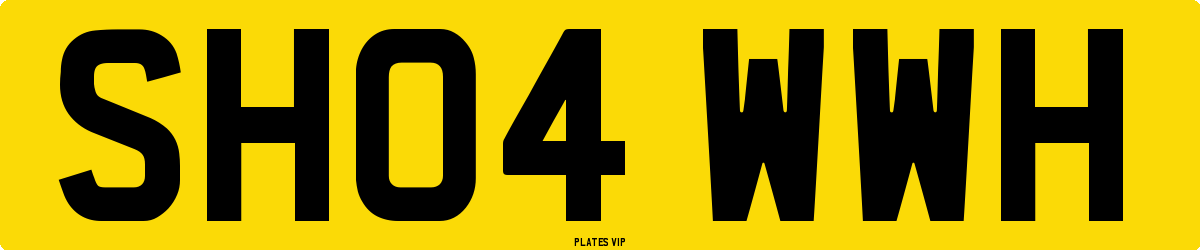 SH04 WWH Number Plate
