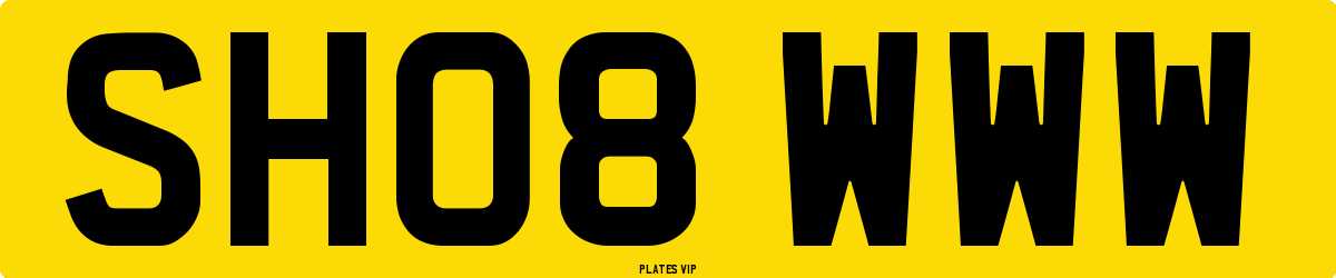 SH08 WWW Number Plate
