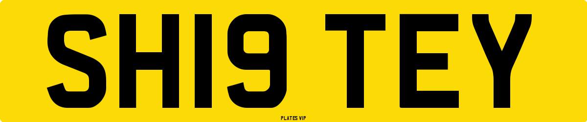 SH19 TEY Number Plate