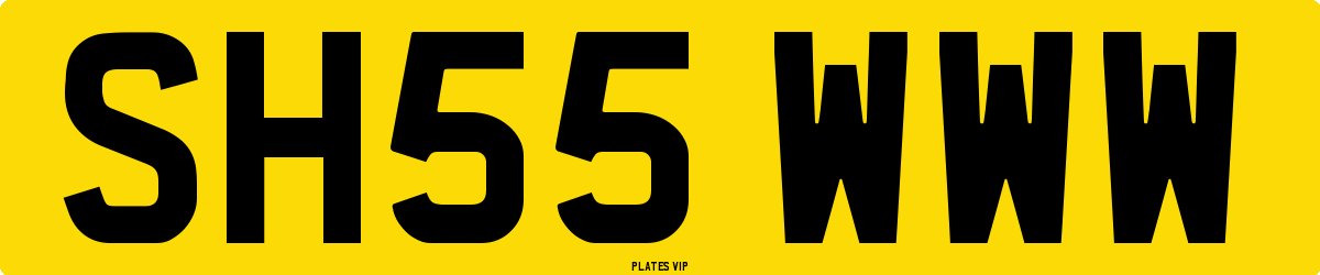 SH55 WWW Number Plate
