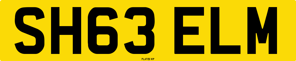 SH63 ELM Number Plate