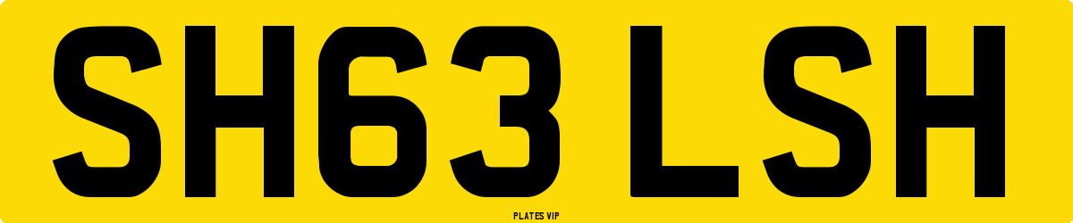 SH63 LSH Number Plate