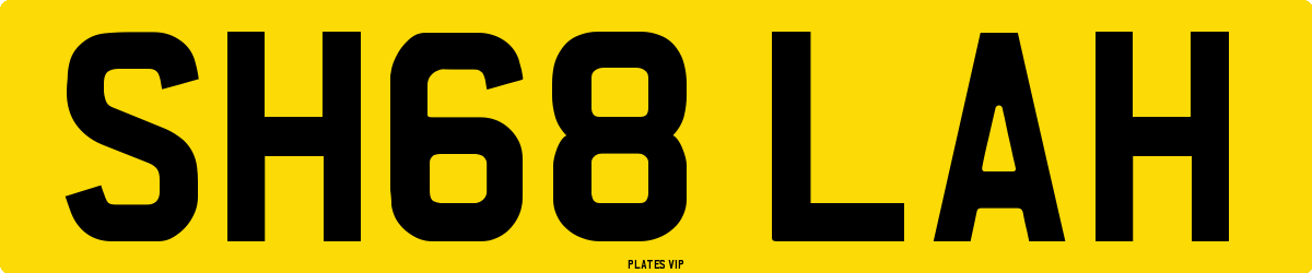 SH68 LAH Number Plate