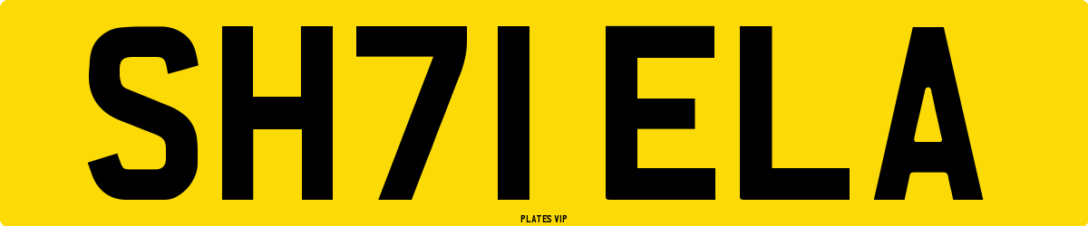 SH71 ELA Number Plate
