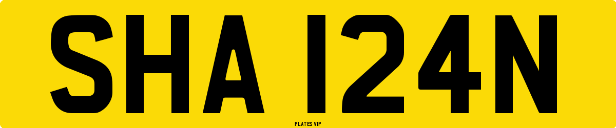SHA 124N Number Plate
