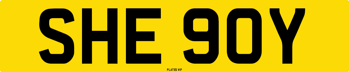 SHE 90Y Number Plate