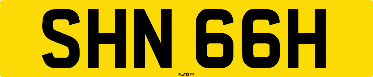 SHN 66H Number Plate
