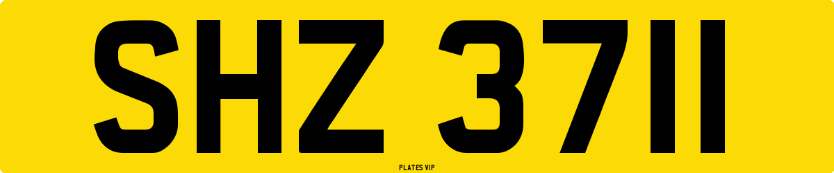 SHZ 3711 Number Plate