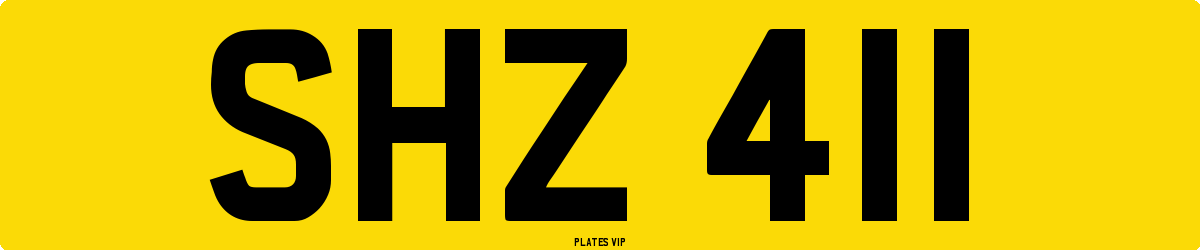 SHZ 411 Number Plate