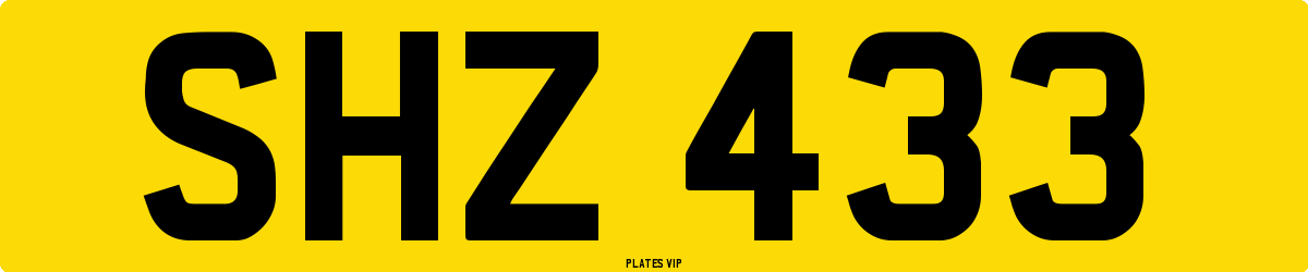 SHZ 433 Number Plate
