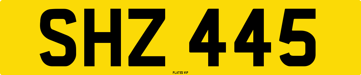 SHZ 445 Number Plate