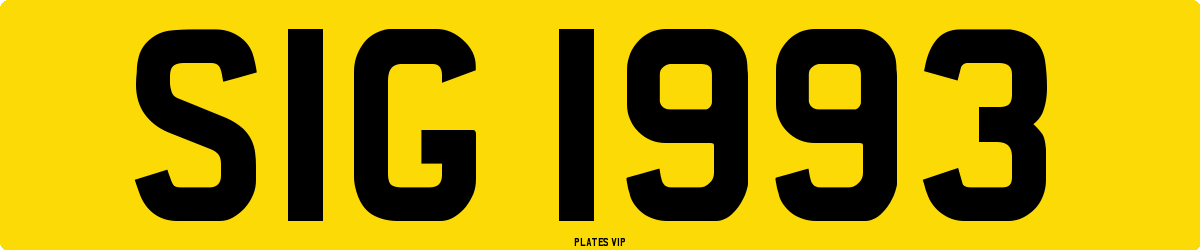 SIG 1993 Number Plate
