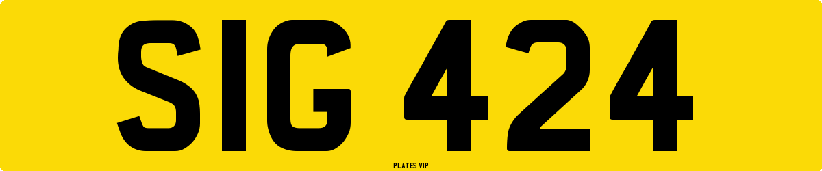 SIG 424 Number Plate