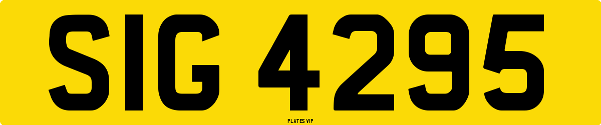 SIG 4295 Number Plate