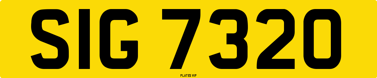 SIG 7320 Number Plate
