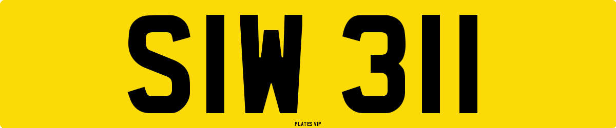 SIW 311 Number Plate