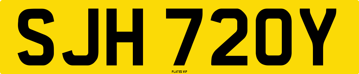 SJH 720Y Number Plate