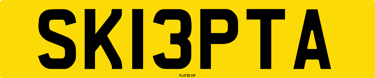 SK13PTA Number Plate