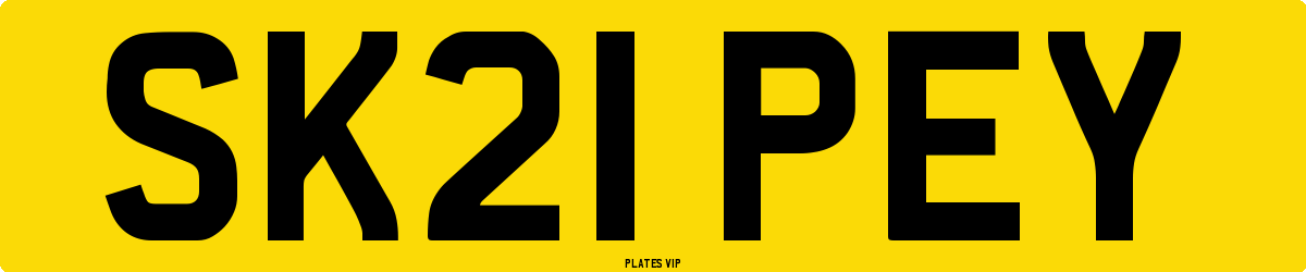 SK21 PEY Number Plate