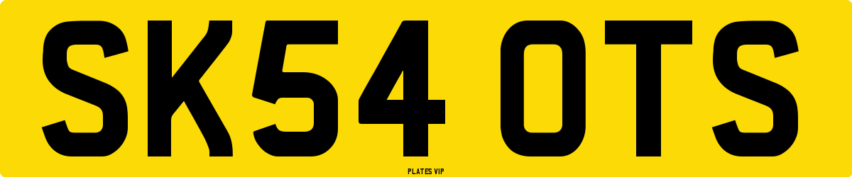 SK54 OTS Number Plate