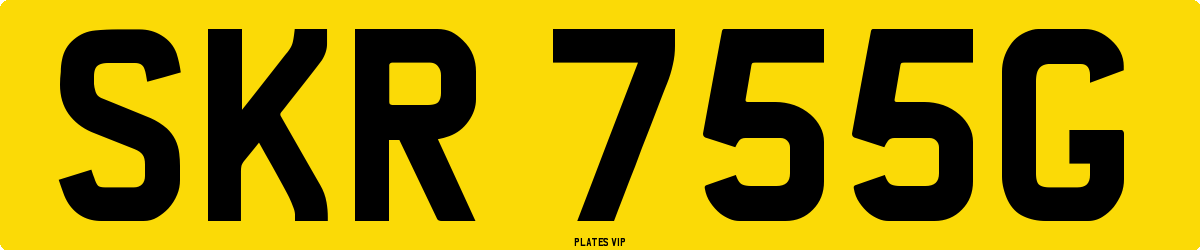SKR 755G Number Plate