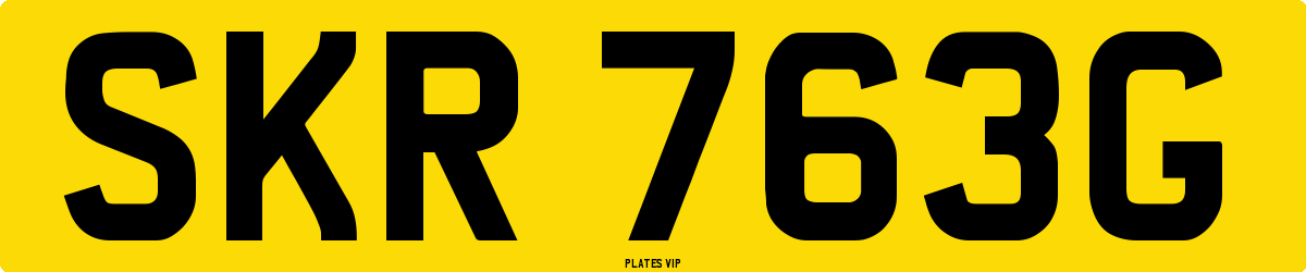 SKR 763G Number Plate