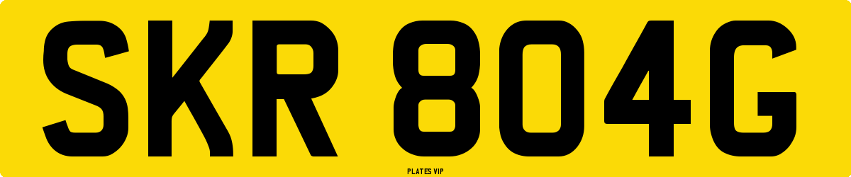 SKR 804G Number Plate