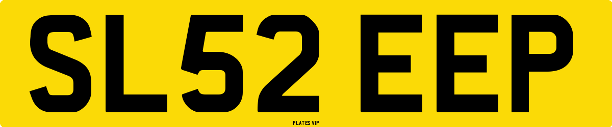 SL52 EEP Number Plate
