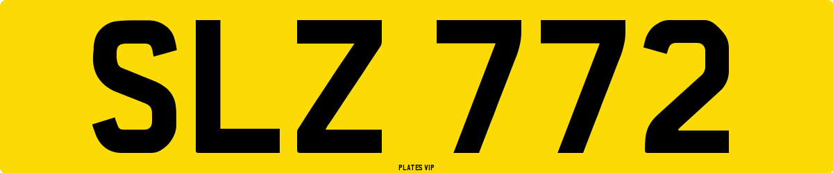 SLZ 772 Number Plate