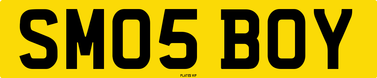 SM05 BOY Number Plate