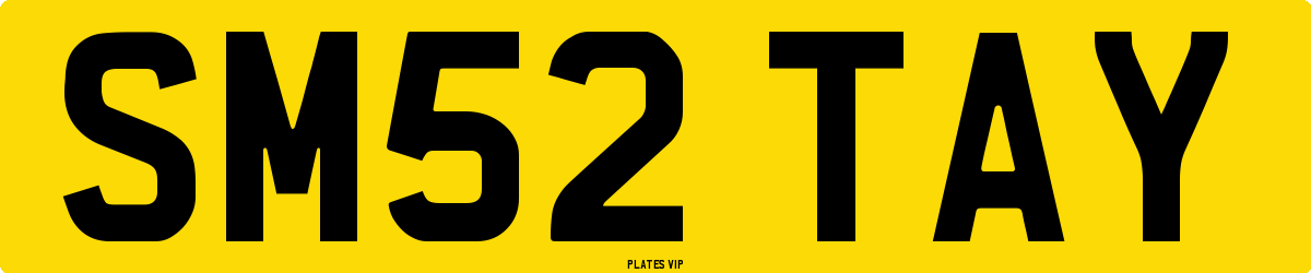 SM52 TAY Number Plate