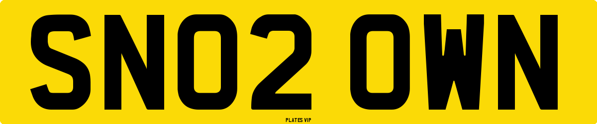 SN02 OWN Number Plate