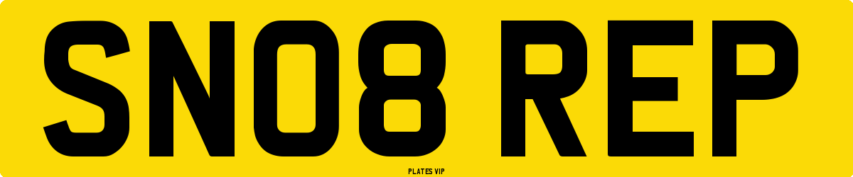 SN08 REP Number Plate