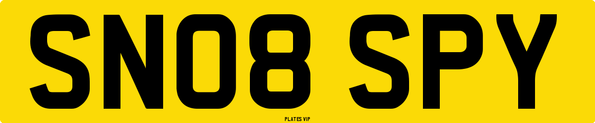 SN08 SPY Number Plate