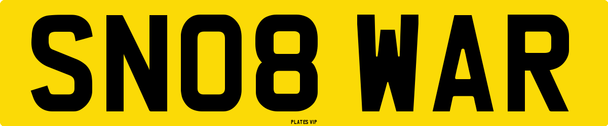 SN08 WAR Number Plate