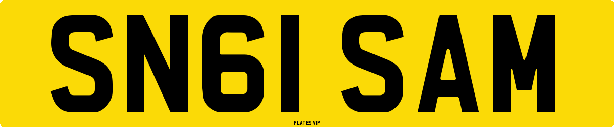 SN61 SAM Number Plate