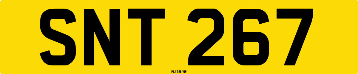 SNT 267 Number Plate