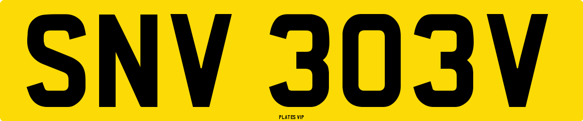 SNV 303V Number Plate